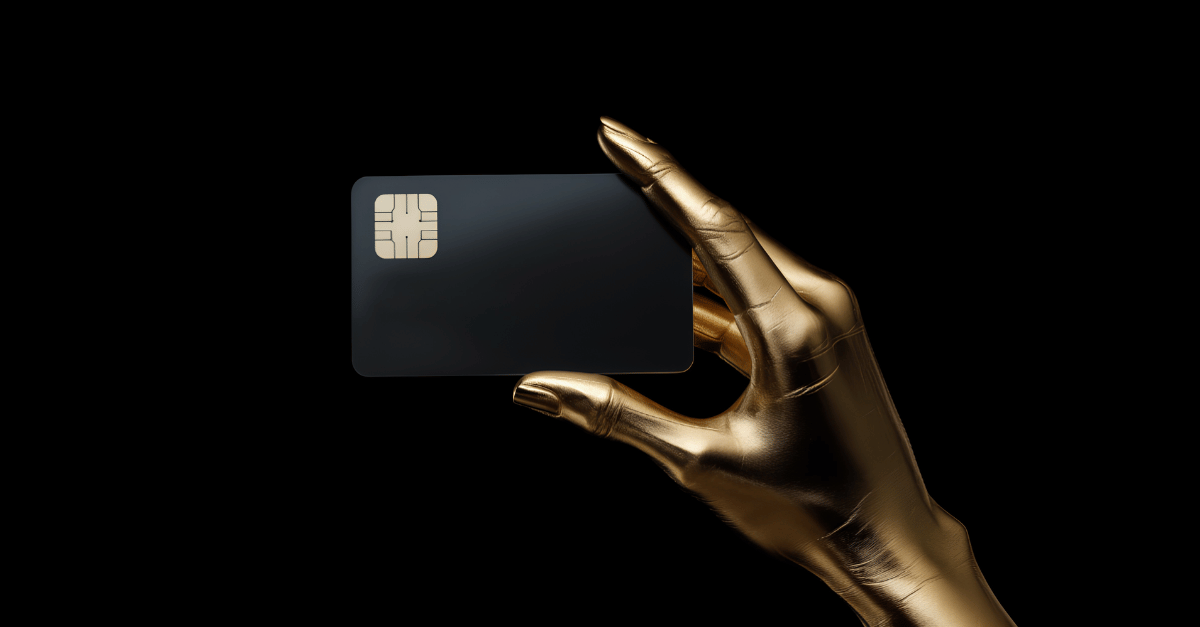 robot hand holding credit card