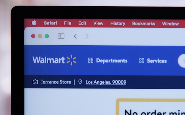 Walmart website on Mac screen