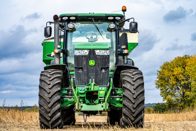 John Deere tractor in field
