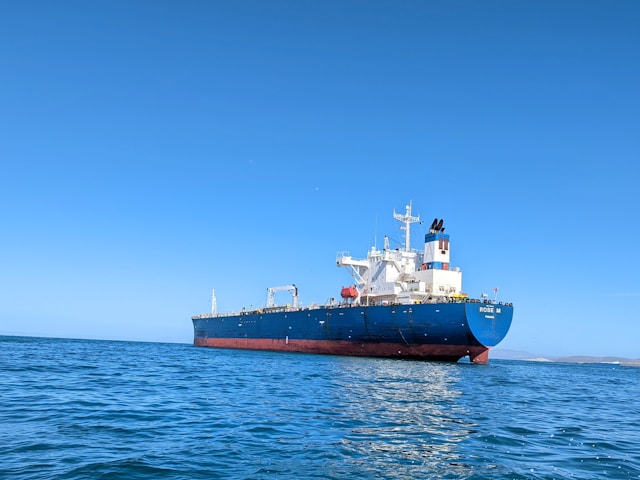 oil ship on blue sea