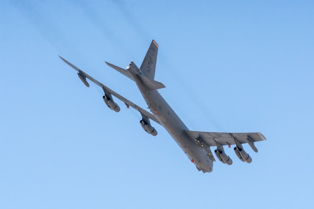 b-52 stratofortress plane flying