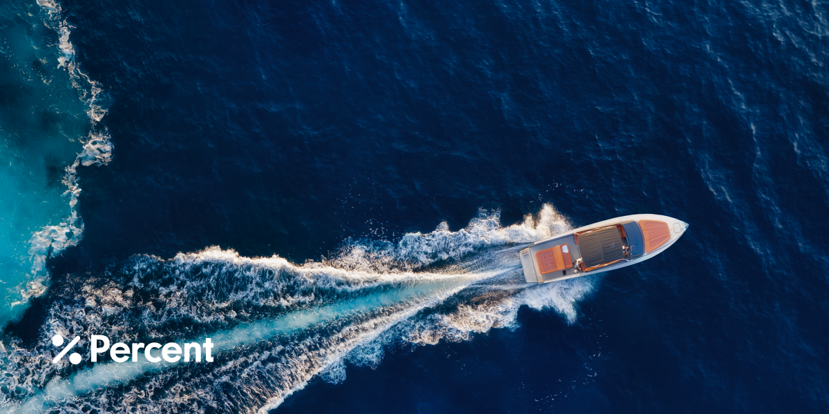 percent boat with logo