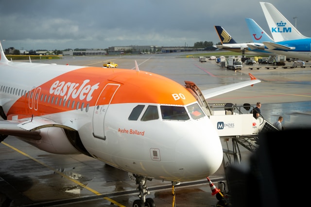 easyJet plane at gate
