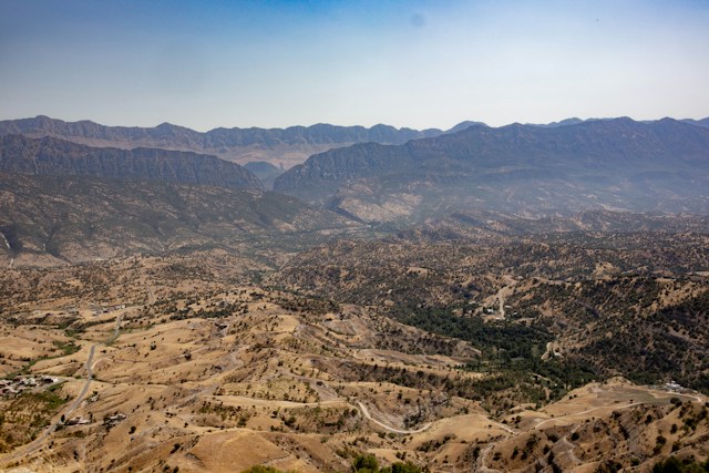 iraq aerial view of dry mountains