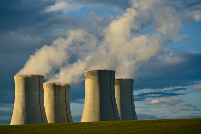 nuclear reactors with steam in daytime