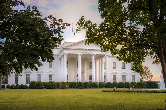 White House at sunset