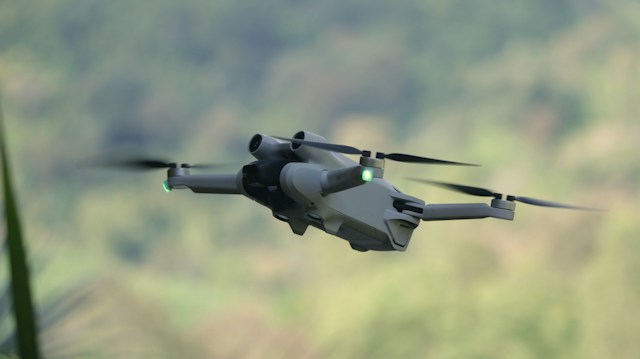 drone hovering in air