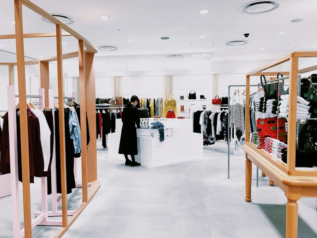 woman in clothing store