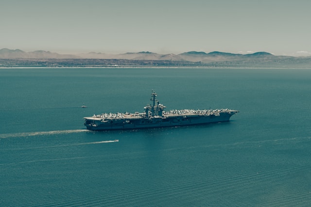 aircraft carrier in ocean